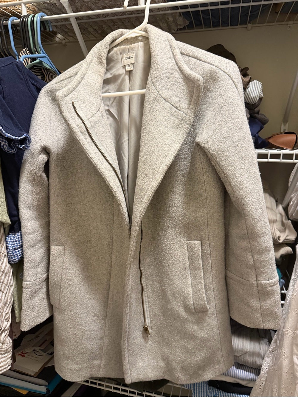 J. Crew Women's Light Heather Gray Wool Pea Coat